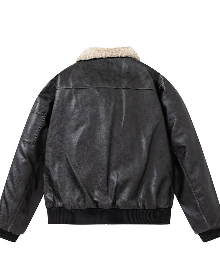 The Aurion PU Leather Padded Jacket