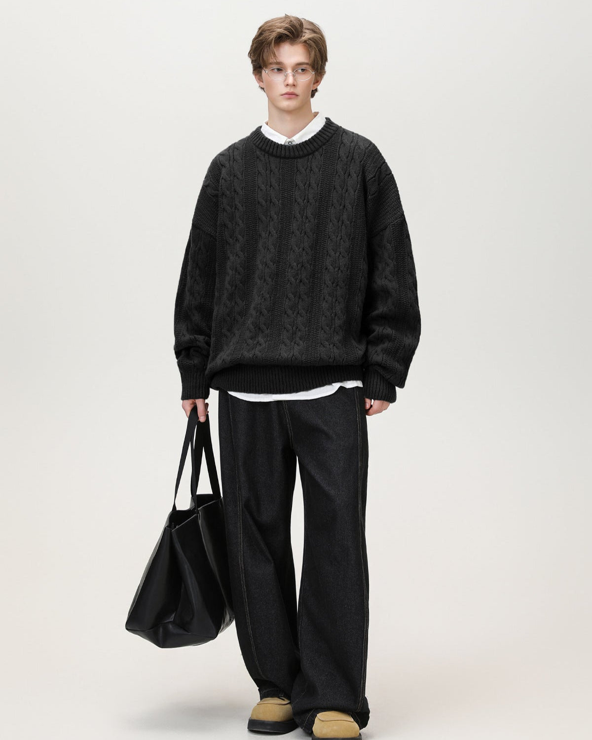 Pull en maille torsadée