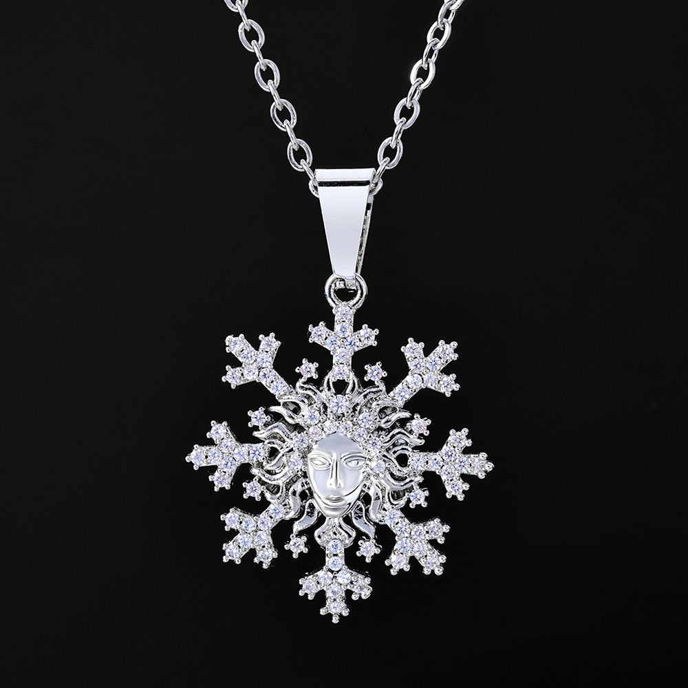Iced Medusa Snowflake Necklace – Silver Edition