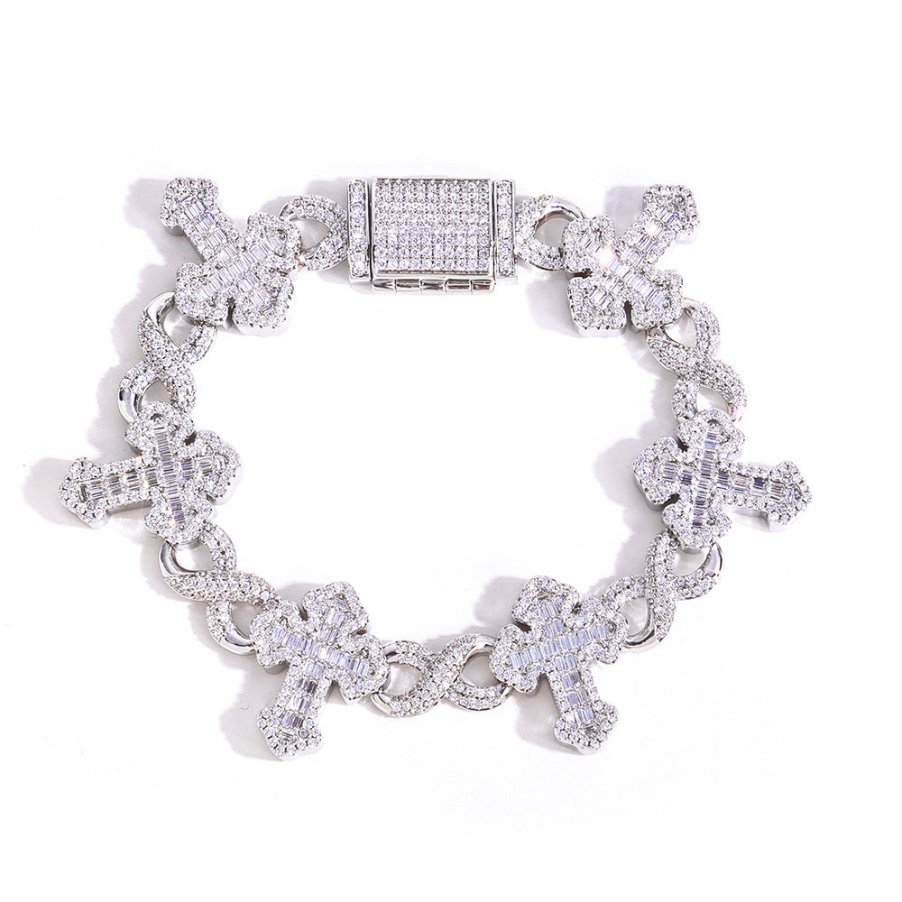 Elite Iced Cross Link Bracelet