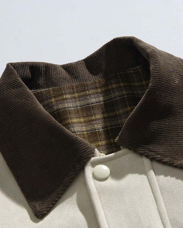 The Brookland Patchwork Lapel Suede Jacket