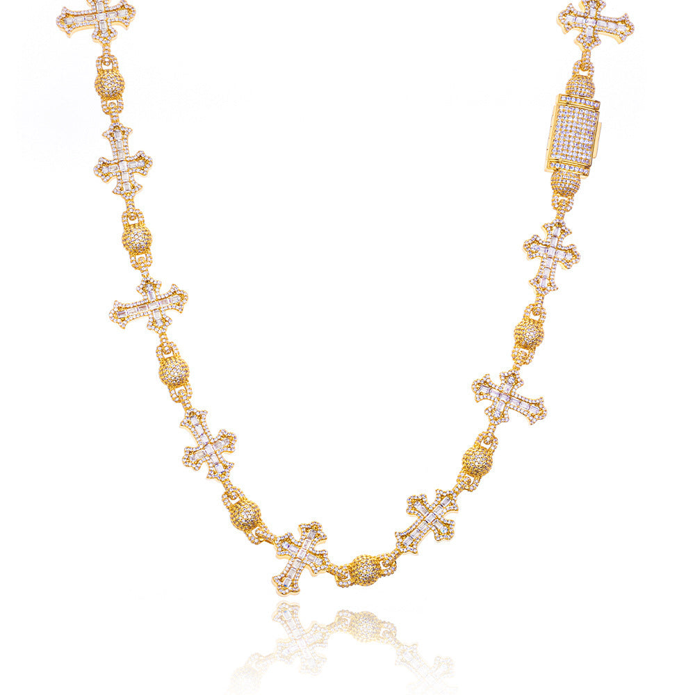 Imperial Iced Cross Link Necklace