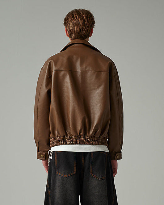 The Ravenwood Structured Leather Bomber Jacket