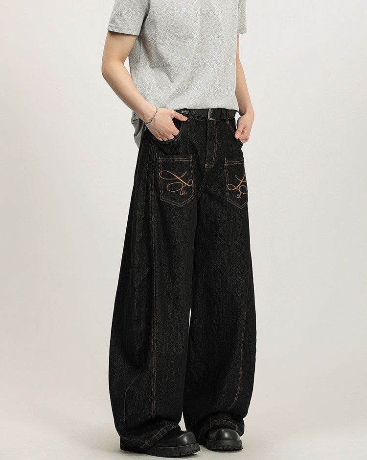 Relaxed Fit Dark Denim Jeans