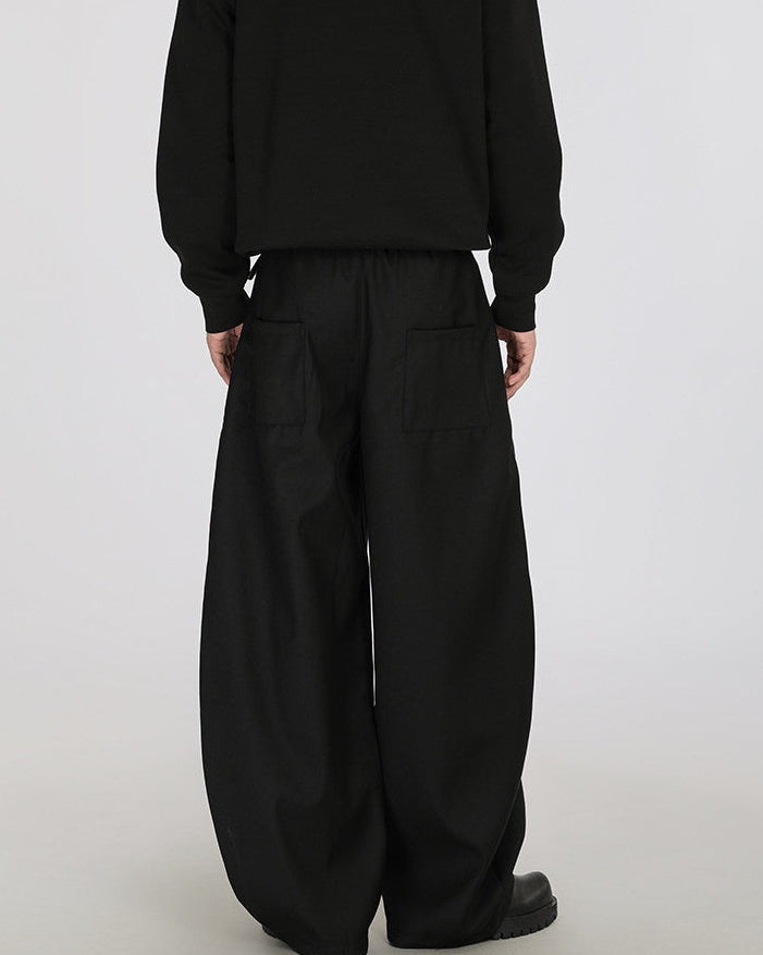 Twill Wide-Leg Trousers