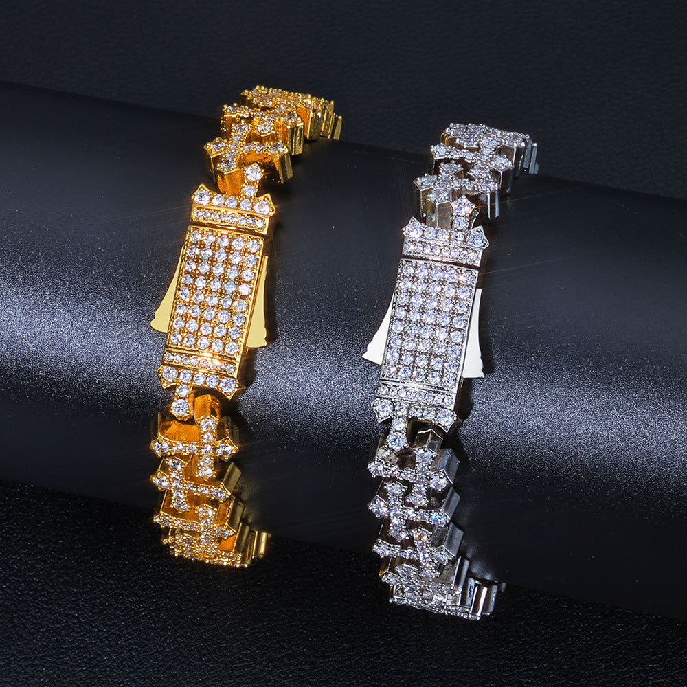 Imperial Iced Cross Link Bracelet