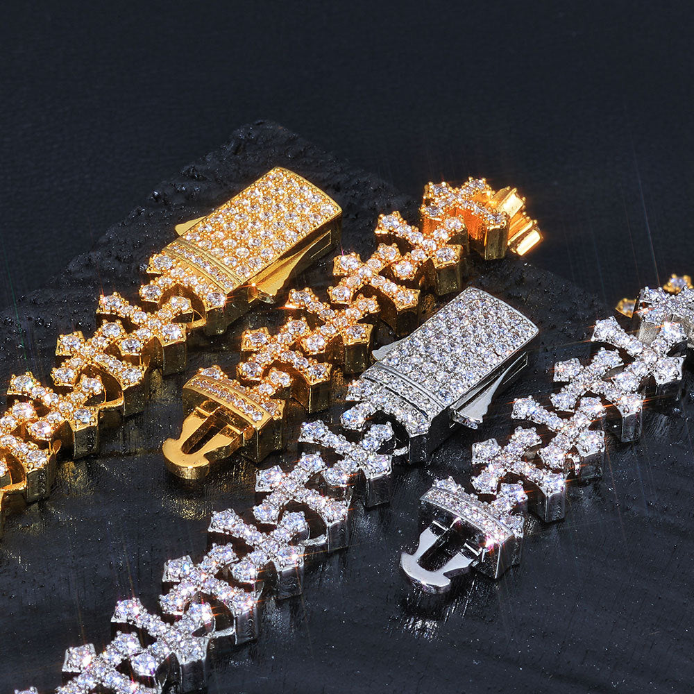 Imperial Iced Cross Link Bracelet