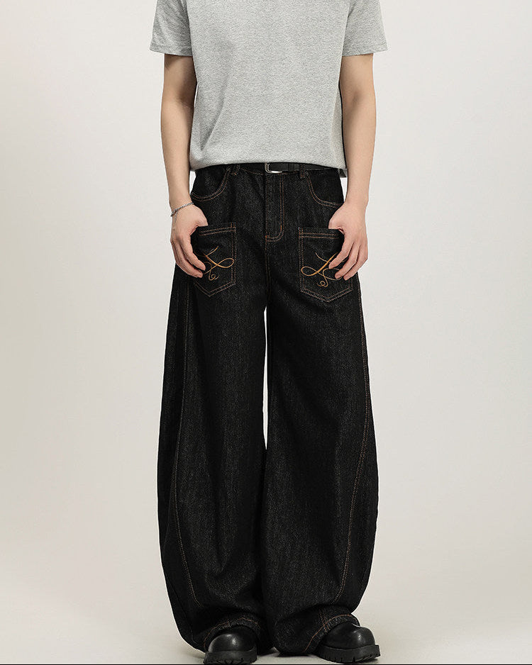 Relaxed Fit Dark Denim Jeans