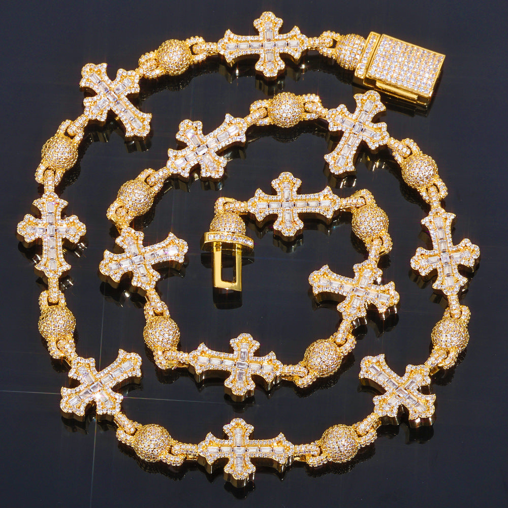 Imperial Iced Cross Link Necklace