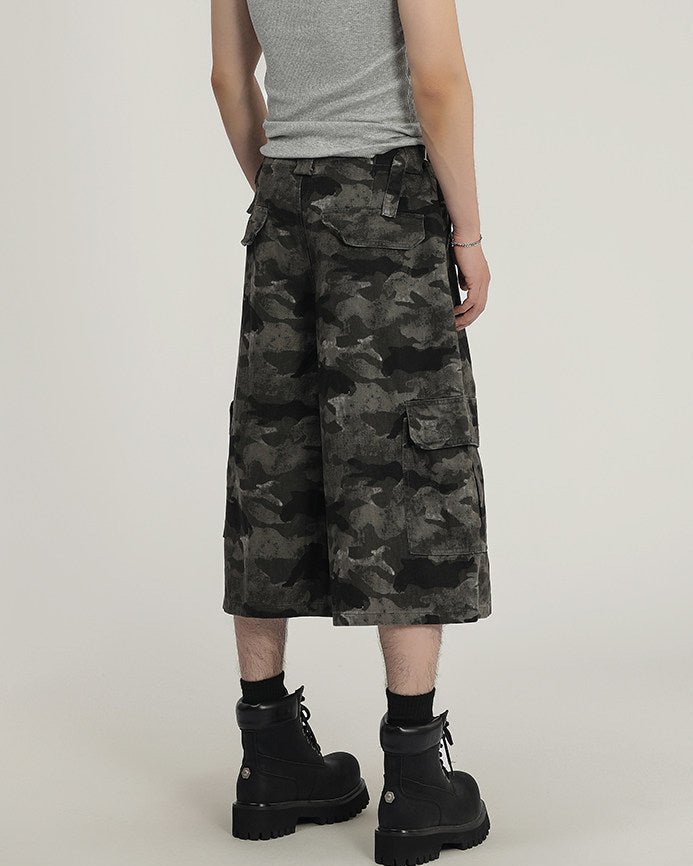Camo Cotton Cargo Shorts