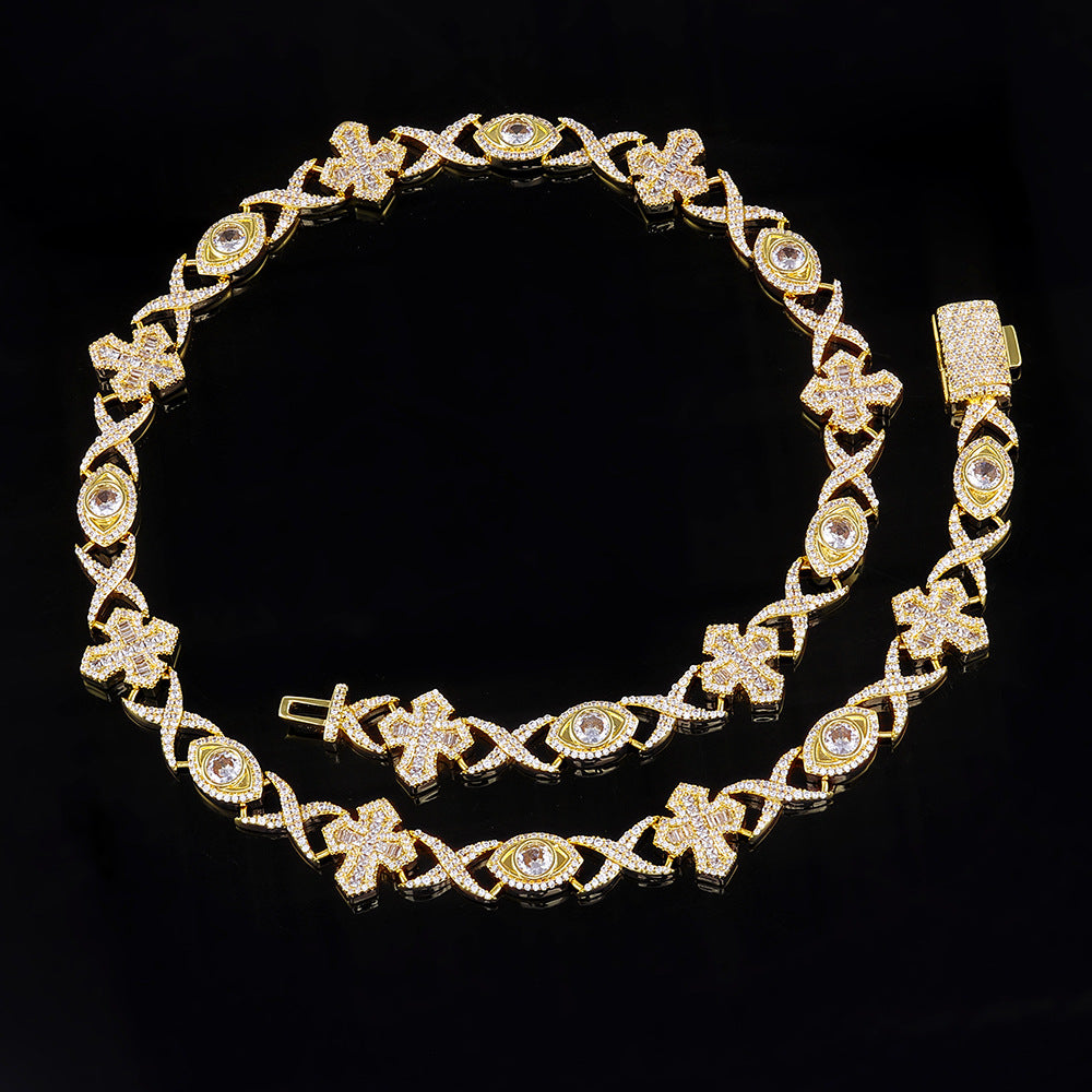 Elite Iced Clover Link Necklace