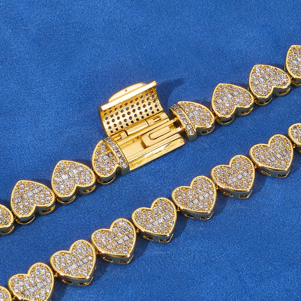 Imperial Iced Heart Link Necklace