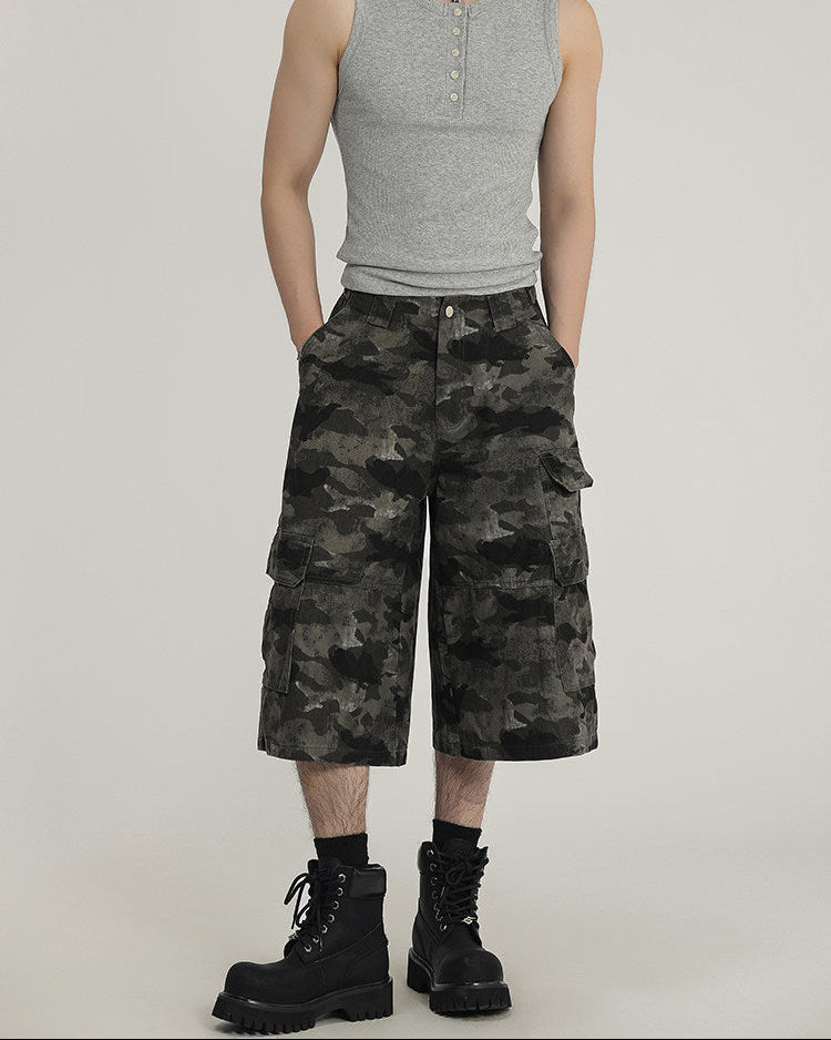 Camo Cotton Cargo Shorts