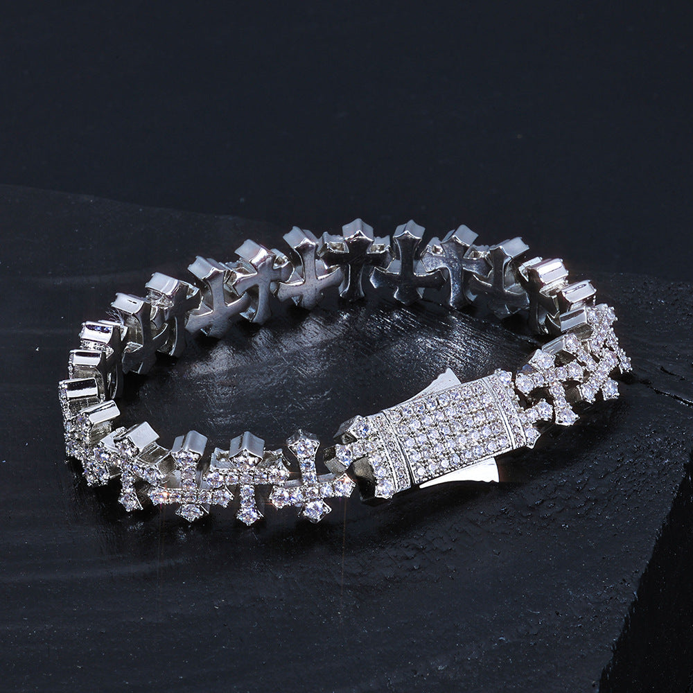 Imperial Iced Cross Link Bracelet