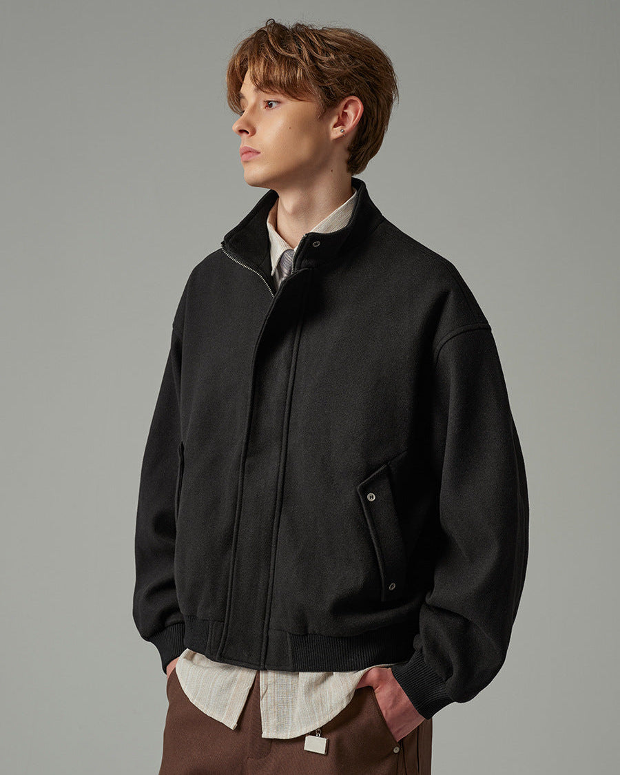 The Veyron Textured Stand Collar Jacket