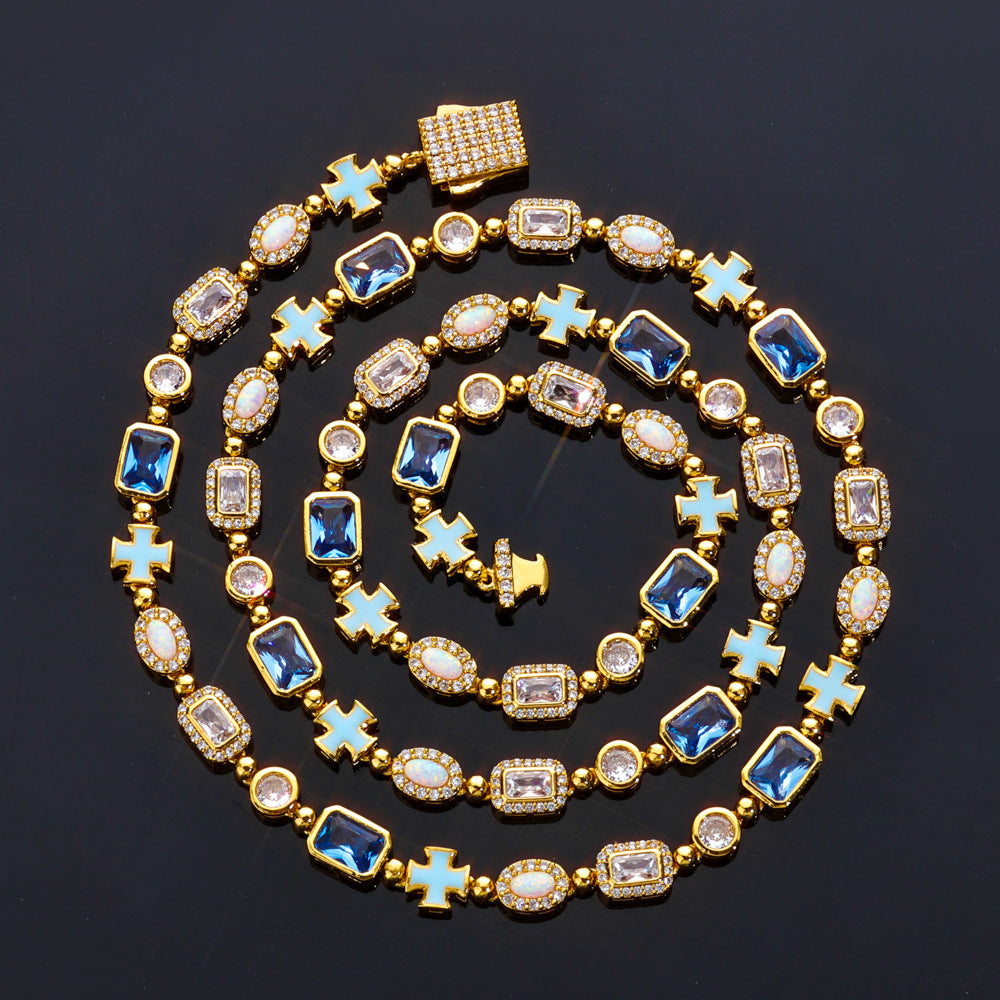 Imperial Gemstone Cross Necklace