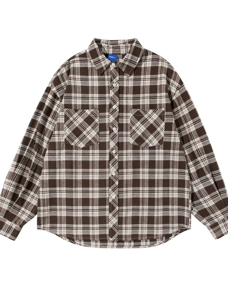 The Baywood Long Sleeve Loose Plaid Shirt