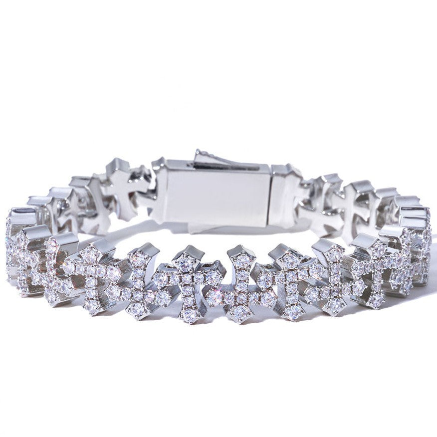 Imperial Iced Cross Link Bracelet