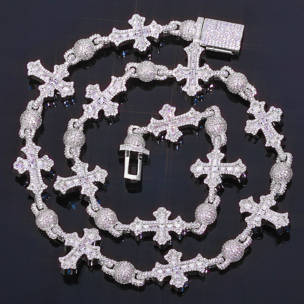 Imperial Iced Cross Link Necklace