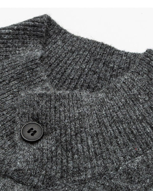 The Cerulean Knitted Cardigan Stand Collar Jacket