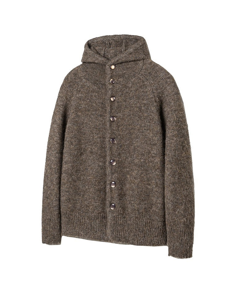 The Velour Knitted Cardigan Hooded Jacket