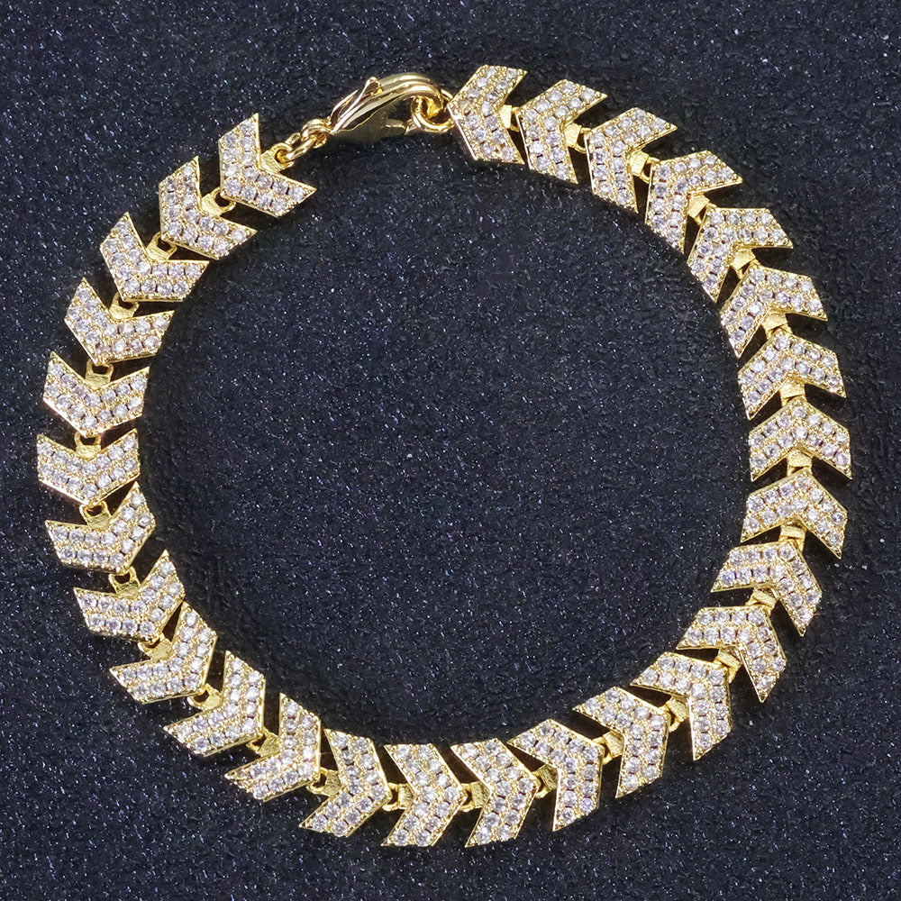 Icon Pavé Arrow Link Bracelet