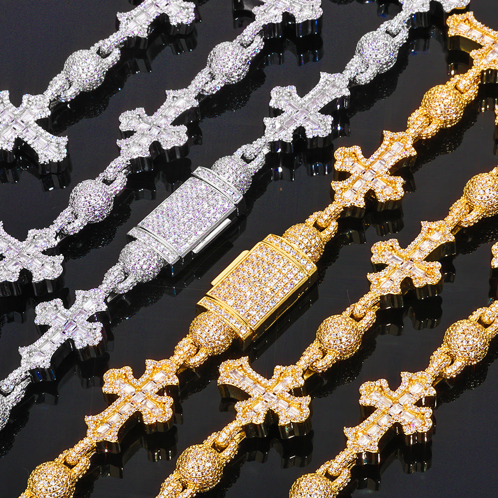 Imperial Iced Cross Link Necklace
