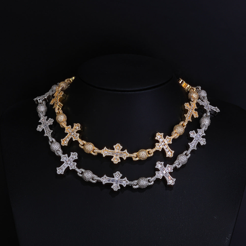 Imperial Iced Cross Link Necklace