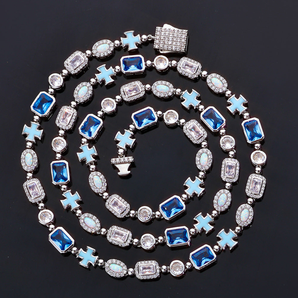 Imperial Gemstone Cross Necklace