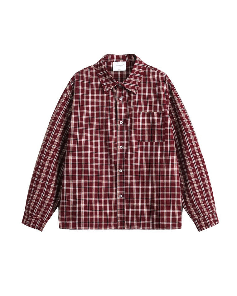 The Alloy Creek Casual Long Sleeve Plaid Overshirt