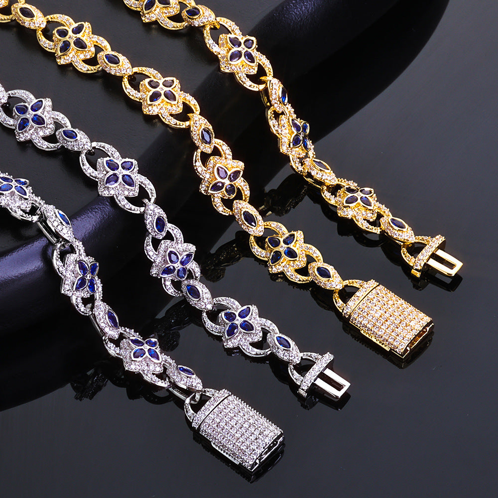 Imperial Sapphire Flower Link Necklace