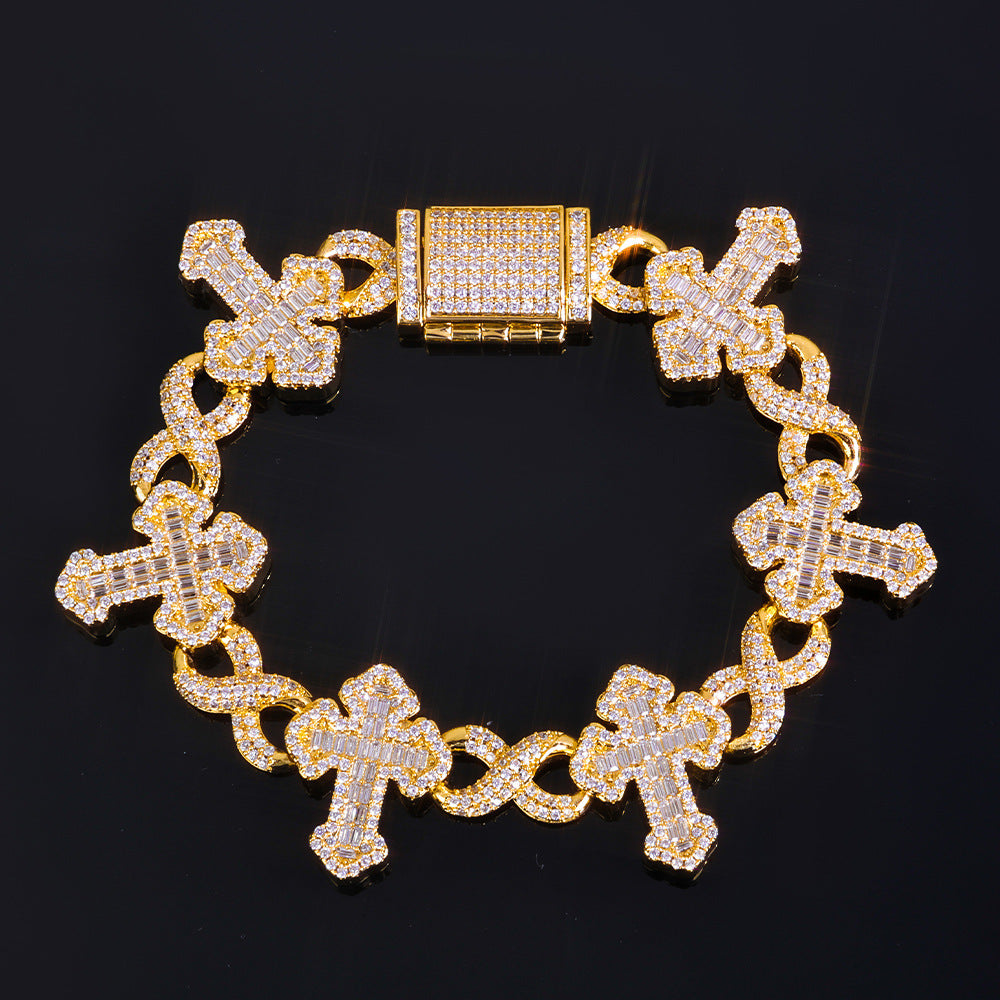 Elite Iced Cross Link Bracelet