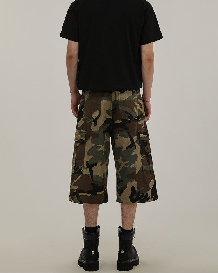 Cotton Camouflage Cargo Shorts