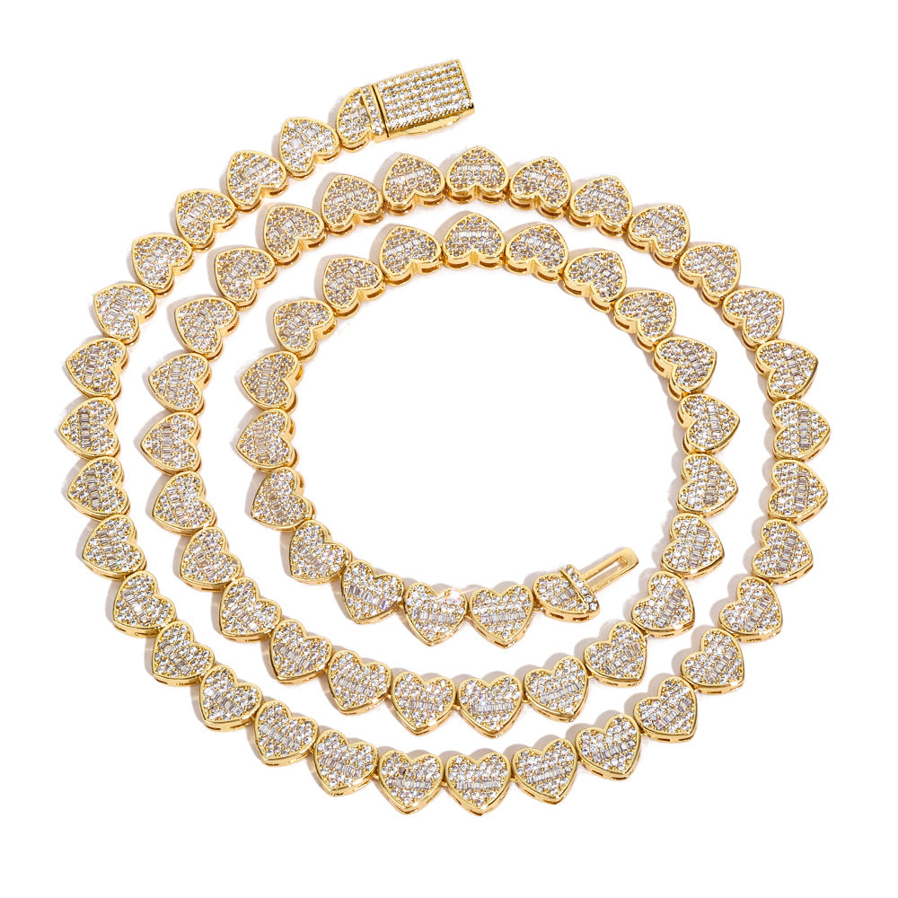 Imperial Iced Heart Link Necklace