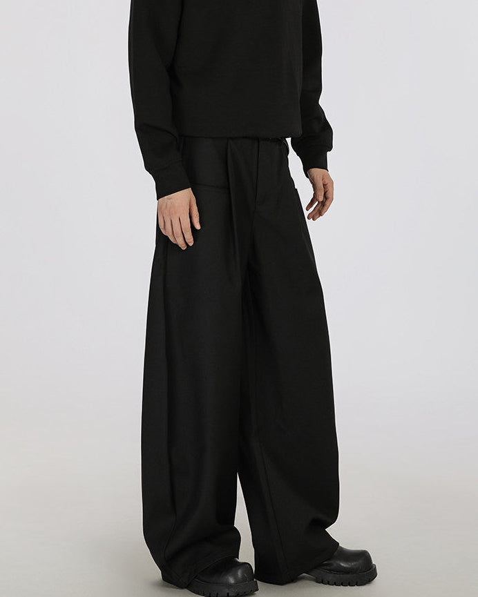 Twill Wide-Leg Trousers