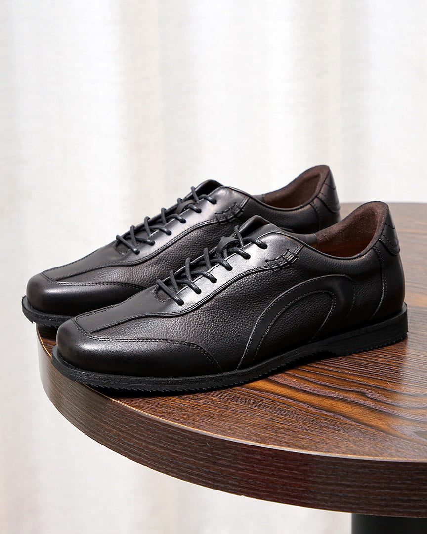 The Executive Leather Derby Sneakers – Black