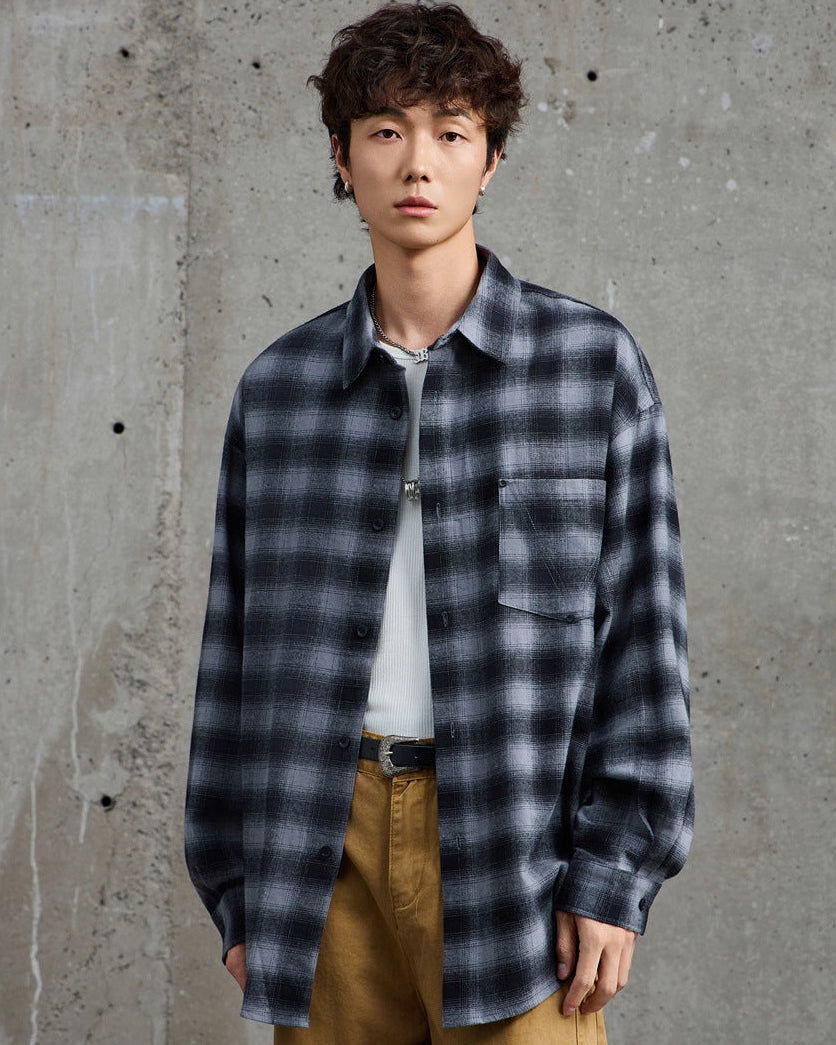 The Boulder Plaid Casual Long Sleeve Polo Shirt