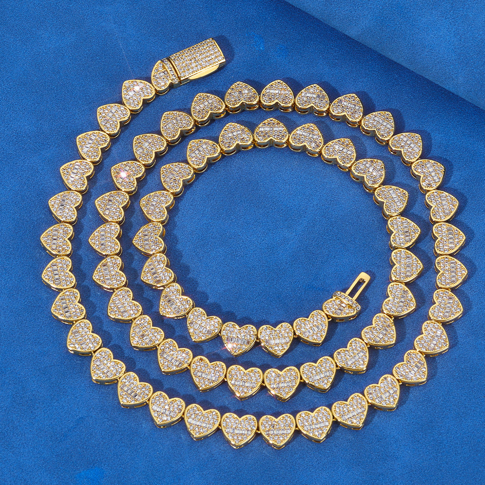 Imperial Iced Heart Link Necklace
