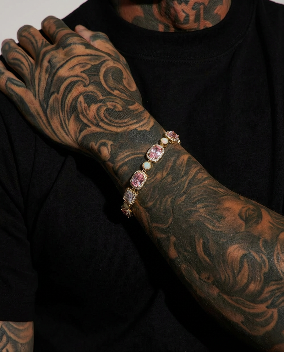 Rose Opal Halo Bracelet