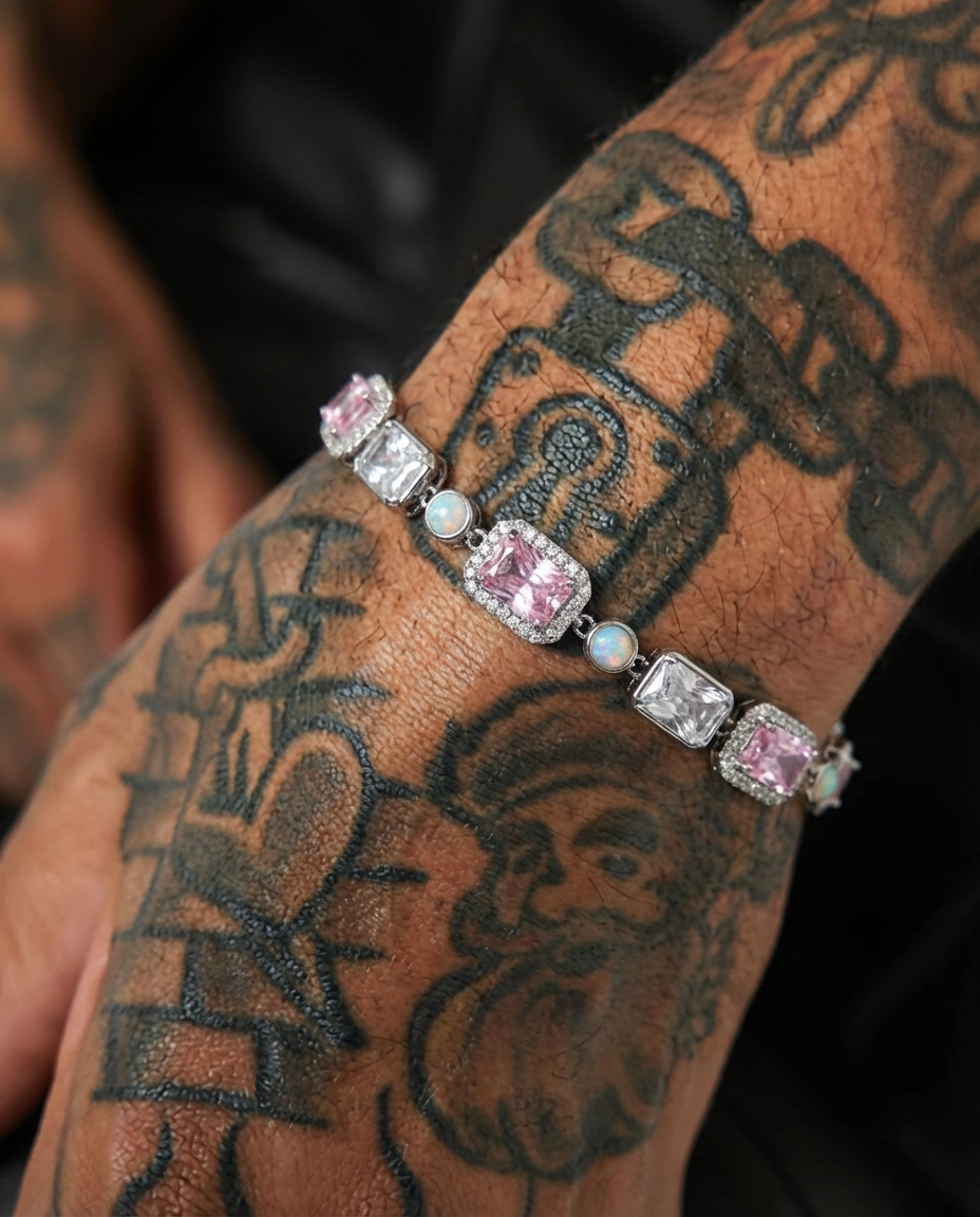 Rose Opal Halo Bracelet