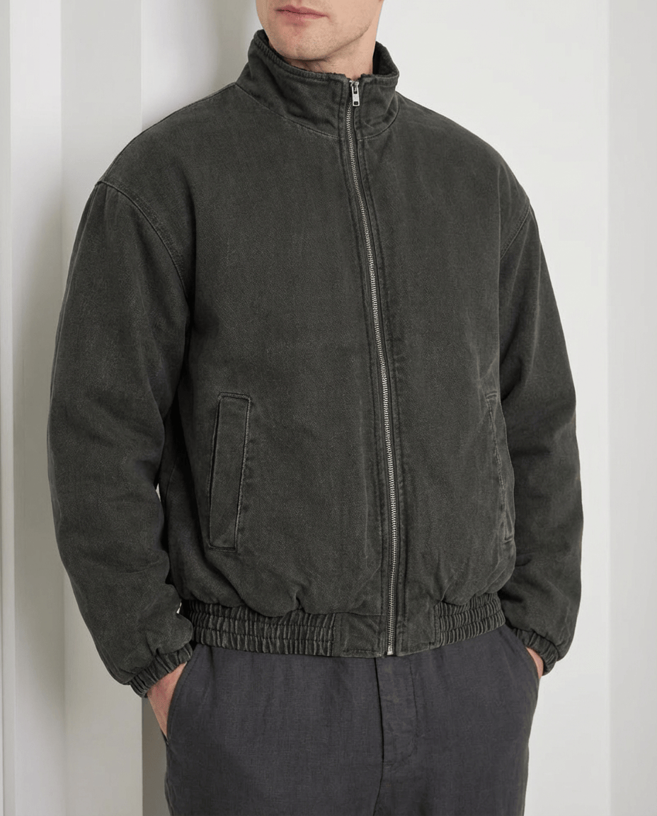 Sherpa‑Lined Bomber Jacket