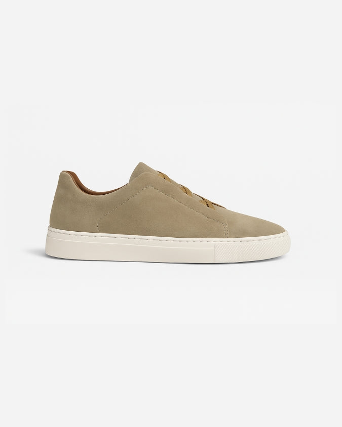 Tan Suede Laceless Sneaker