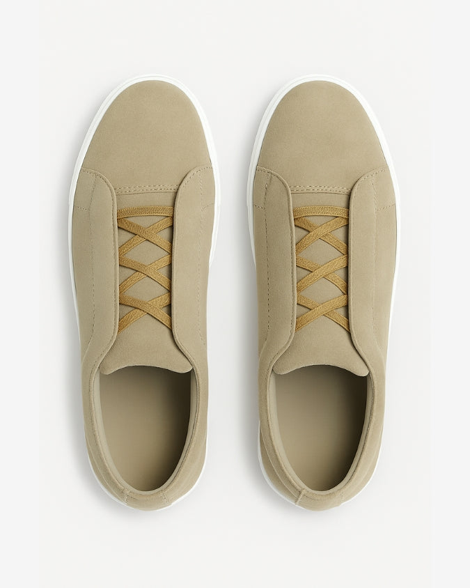 Tan Suede Laceless Sneaker