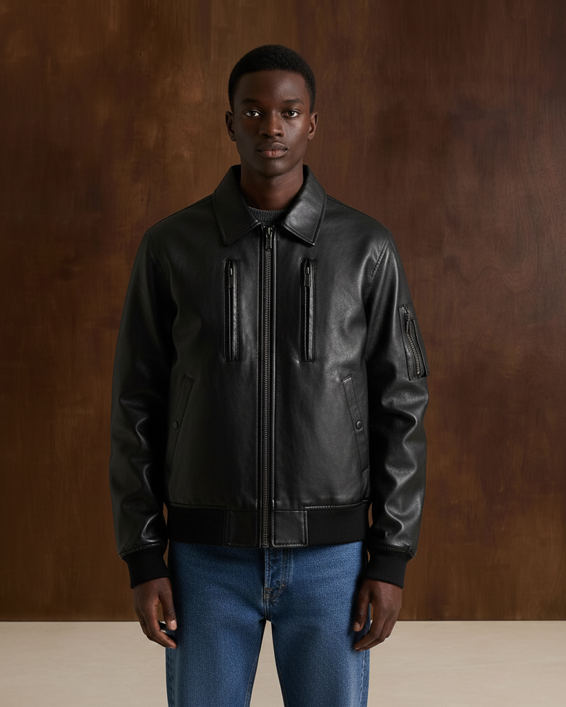 The Crossline American Retro Rock Motorcycle PU Leather Jacket