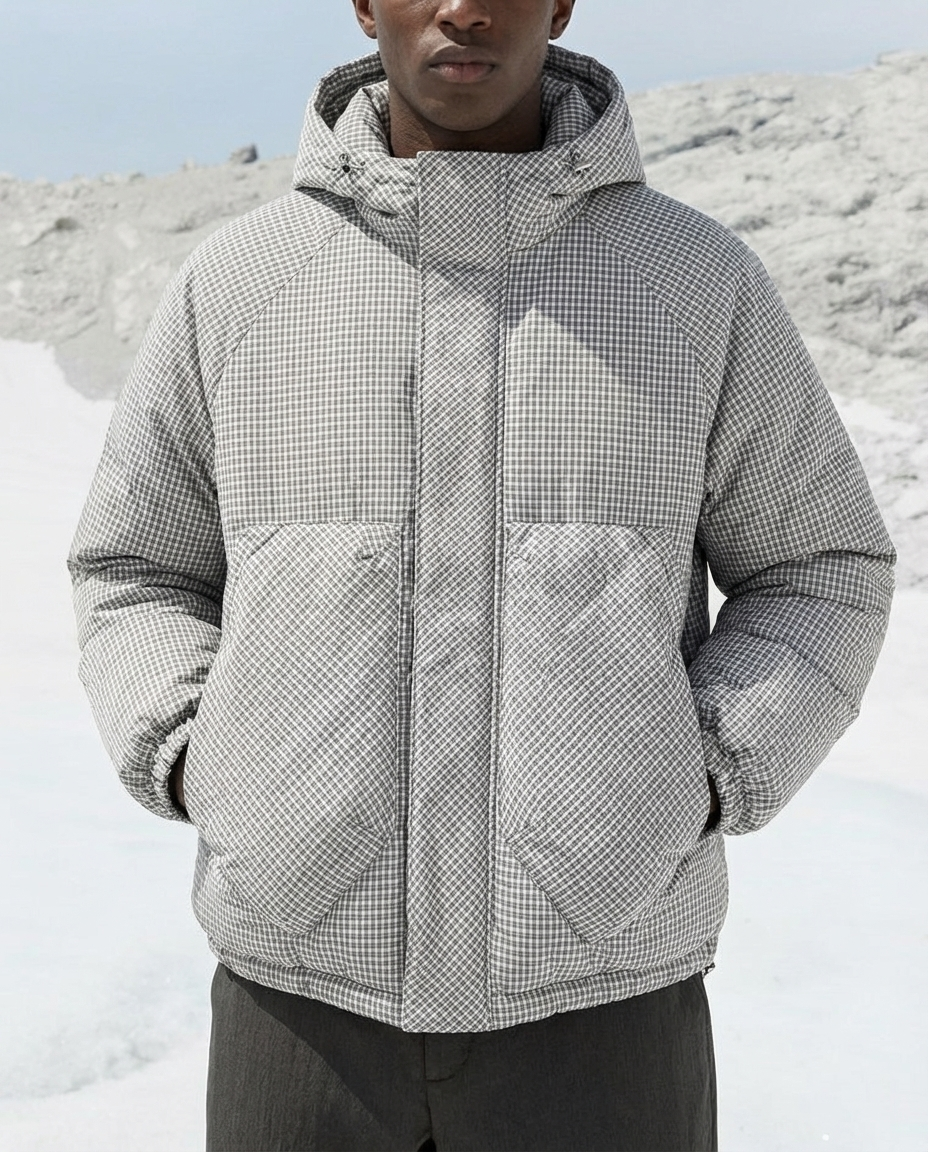 The Sierra Grid Hooded Coat