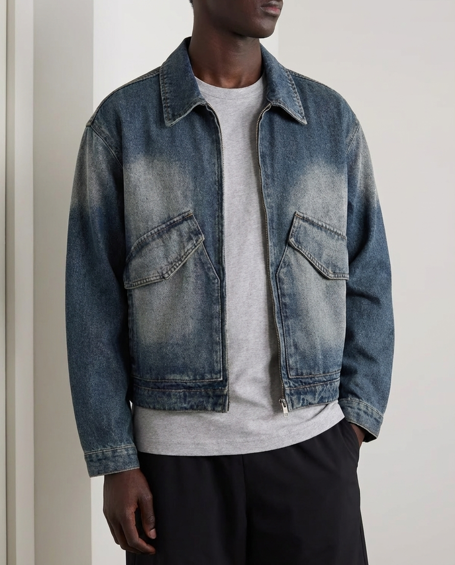 The Silverroute Cleanfit Retro Washed Denim Jacket