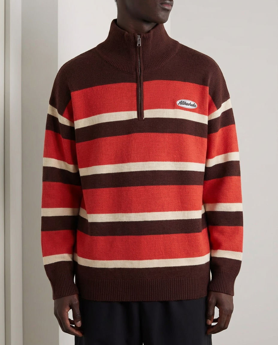The Stratford Zip Stripe Sweater