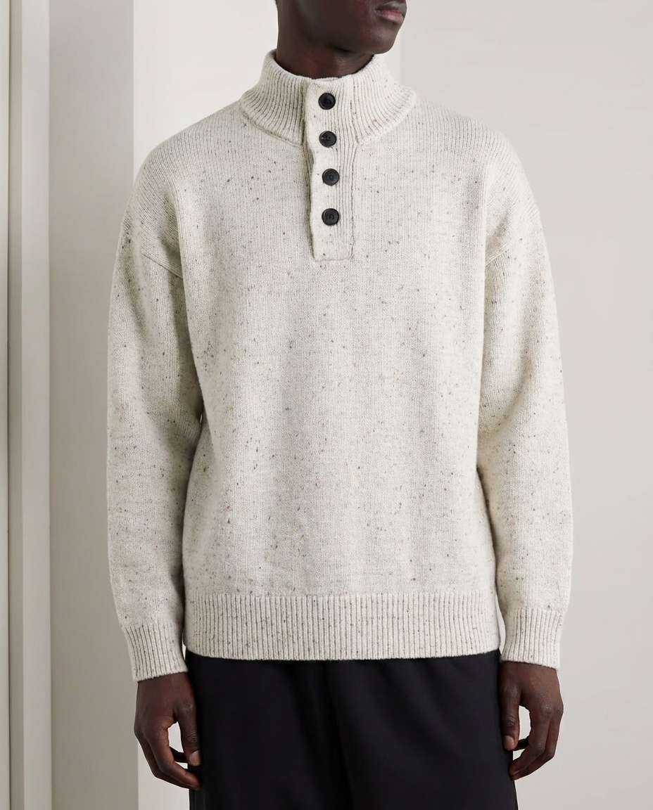 The Vantage Texture Stand-Up Collar Sweater