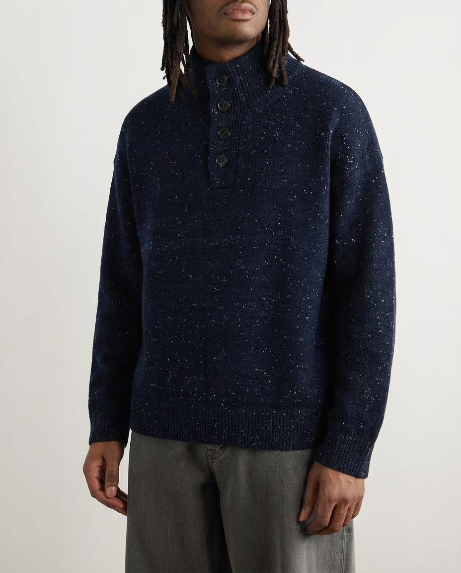 The Vantage Texture Stand-Up Collar Sweater