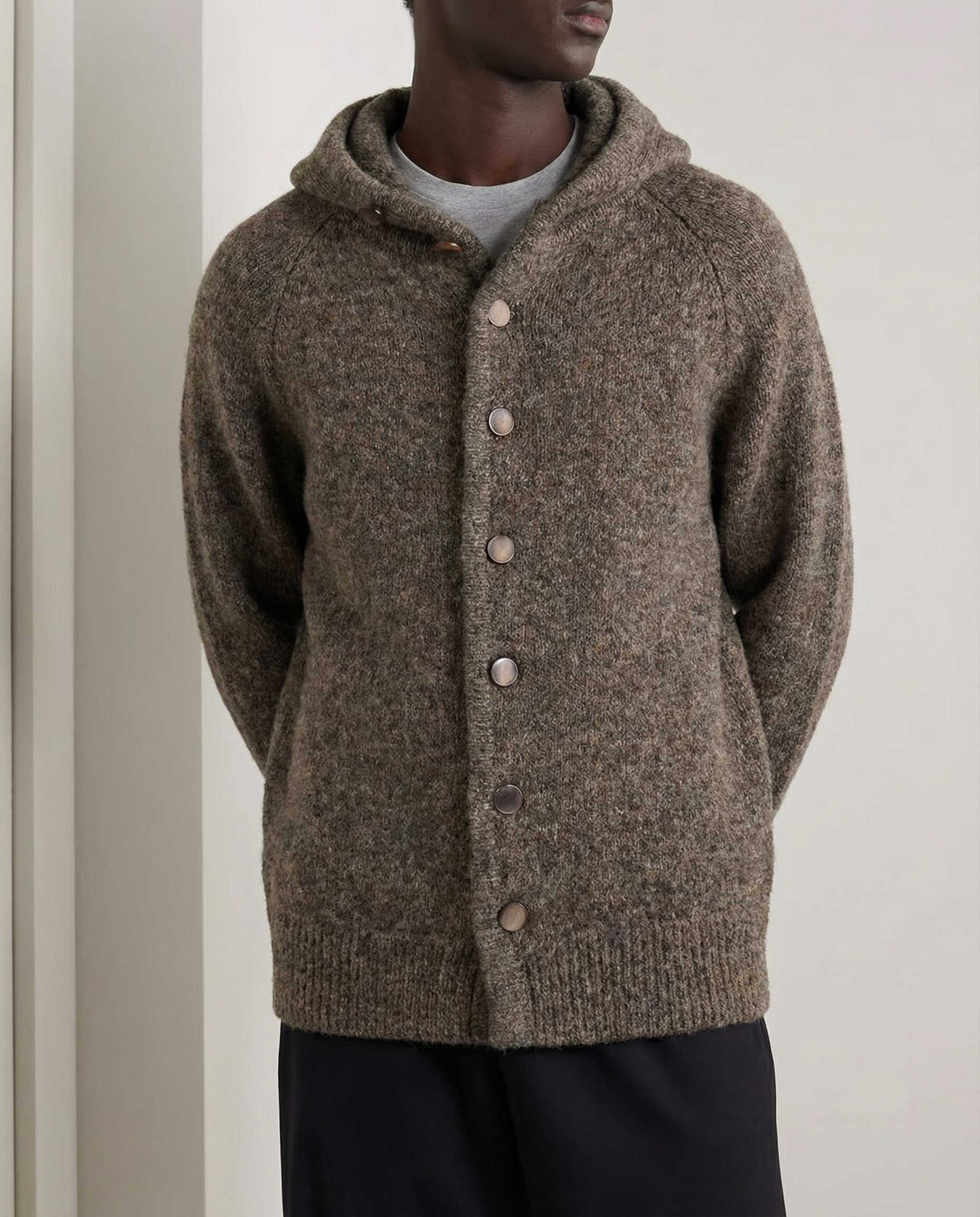 The Velour Knitted Cardigan Hooded Jacket